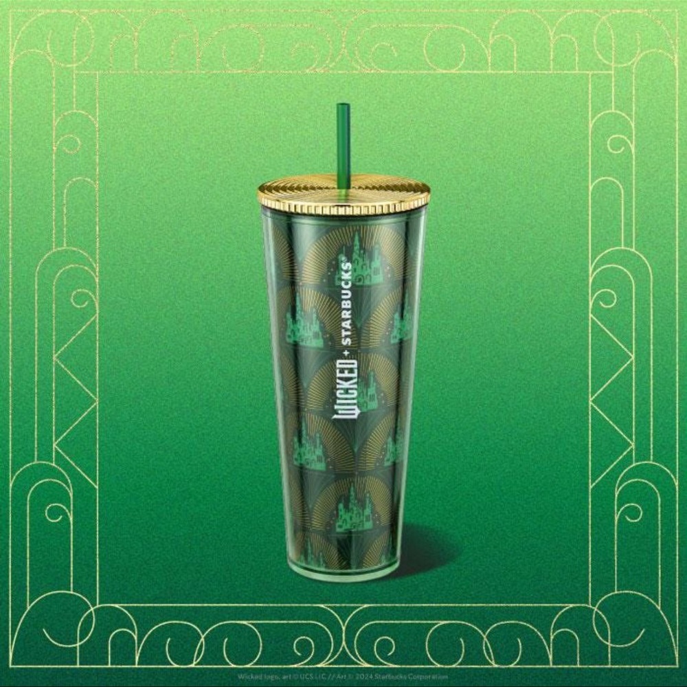 Starbucks Limited Edition Green and Gold Wicked Emerald City Tumbler